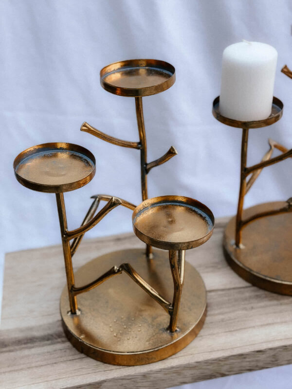 Kerzenständerbaum, gold, für 3 Kerzen – Bild 4