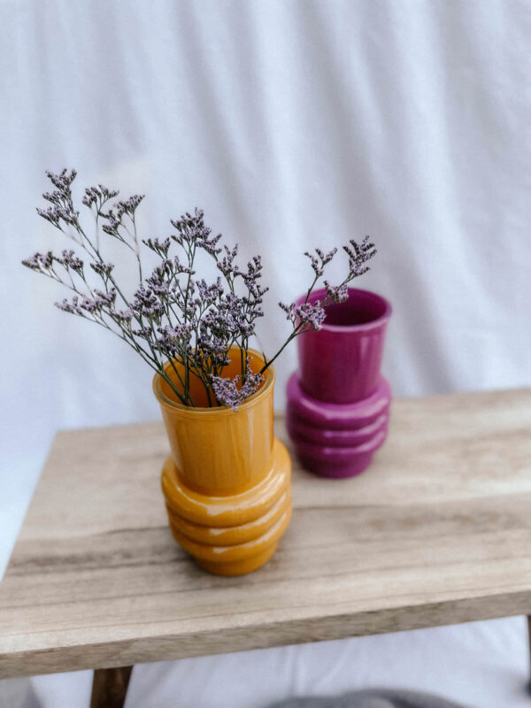 Teelichtglas Duo pink/gelb – Bild 10