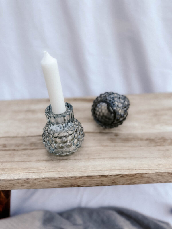 Teelichthalter/Kerzenständer Mixed-Grey, 2er Set – Bild 2